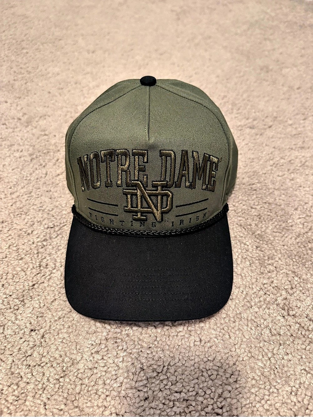 Notre Dame Men's '47 Fighting Irish Green and Black Rope Hitch Adjustable Hat